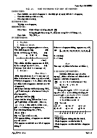 Giáo án môn Số học Lớp 6 - Tiết 42: Thứ tự tr