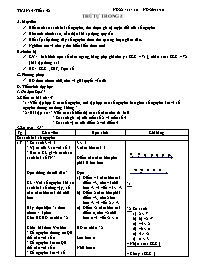 Giáo án môn Số học Lớp 6 - Tiết 42: Thứ tự trong tập hợp Z - Năm học 2010-2011