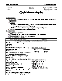 Giáo án môn Số học Lớp 6 - Tiết 43, Bài 4: Cộ