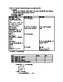 Giáo án môn Số học Lớp 6 - Tiết 43: Thứ tự trong tập hợp các số nguyên (Bản 3 cột)