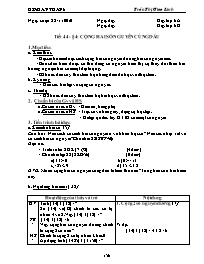 Giáo án môn Số học Lớp 6 - Tiết 44, Bài 4: Cộ