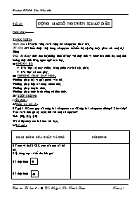 Giáo án môn Số học Lớp 6 - Tiết 45: Cộng hai 