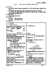 Giáo án môn Số học Lớp 6 - Tiết 45: Cộng hai số nguyên khác dấu - Năm học 2005-2006 - Nguyễn Văn Cao
