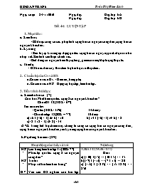 Giáo án môn Số học Lớp 6 - Tiết 46: Luyện tập - Năm học 2010-2011 - Trần Thị Giao Linh