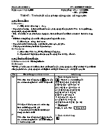 Giáo án môn Số học Lớp 6 - Tiết 47 đến 48 - Năm học 2008-2009 - Đinh Hữu Thiệp