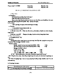 Giáo án môn Số học Lớp 6 - Tiết 49, Bài 7: Phép trừ hai số nguyên - Năm học 2010-2011 - Trần Thị Giao Linh