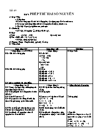 Giáo án môn Số học - Lớp 6 - Tiết 49, Bài 7: