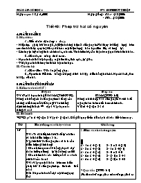 Giáo án môn Số học Lớp 6 - Tiết 49 đến 50 - Năm học 2008-2009 - Đinh Hữu Thiệp