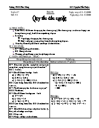 Giáo án môn Số học Lớp 6 - Tiết 51, Bài 8: Qu