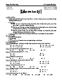 Giáo án môn Số học Lớp 6 - Tiết 56+57: Kiểm tra học kỳ I - Năm học 2010-2011 - Nguyễn Tiến Thuận