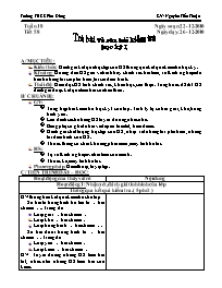 Giáo án môn Số học Lớp 6 - Tiết 58: Trả bài và sửa bài kiểm tra học kỳ I - Năm học 2010-2011 - Nguyễn Tiến Thuận