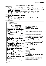 Giáo án môn Số học Lớp 6 - Tiết 6: Phép cộng