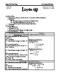 Giáo án môn Số học Lớp 6 - Tiết 60: Luyện tập