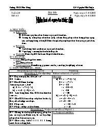 Giáo án môn Số học Lớp 6 - Tiết 61, Bài 10: N