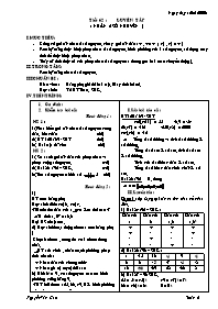 Giáo án môn Số học Lớp 6 - Tiết 62: Luyện tập