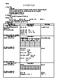 Giáo án môn Số học - Lớp 6 - Tiết 62: Luyện t