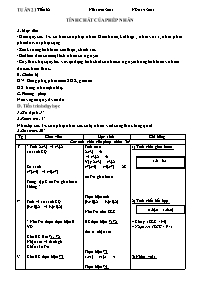 Giáo án môn Số học Lớp 6 - Tiết 62: Tính chất