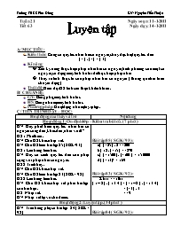 Giáo án môn Số học Lớp 6 - Tiết 63: Luyện tập