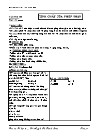 Giáo án môn Số học Lớp 6 - Tiết 63: Tính chất của phép nhân - Huỳnh Thị Thanh Loan