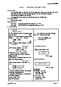 Giáo án môn Số học Lớp 6 - Tiết 63: Tính chất