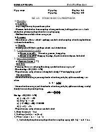 Giáo án môn Số học Lớp 6 - Tiết 63: Tính chất của phép nhân - Trần Thị Giao Linh
