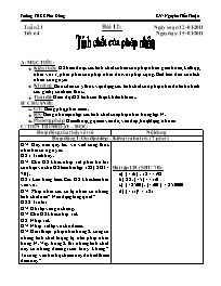 Giáo án môn Số học Lớp 6 - Tiết 64, Bài 12: Tính chất của phép nhân - Năm học 2010-2011 - Nguyễn Tiến Thuận