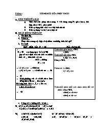 Giáo án môn Số học Lớp 6 - Tiết 64: Tính chất của phép nhân (Bản 2 cột)