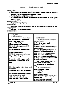 Giáo án môn Số học Lớp 6 - Tiết 66: Ôn tập họ