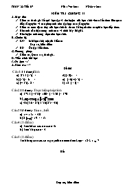 Giáo án môn Số học Lớp 6 - Tiết 67: Kiểm tra