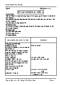 Giáo án môn Số học - Lớp 6 - Tiết 67: Ôn tập chương II (tiết 2) - Huỳnh Thị Thanh Loan