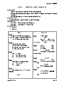 Giáo án môn Số học Lớp 6 - Tiết 68: Kiểm tra 