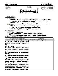 Giáo án môn Số học Lớp 6 - Tiết 69, Bài 1: Mở rộng khái niệm phân số - Năm học 2010-2011 - Nguyễn Tiến Thuận