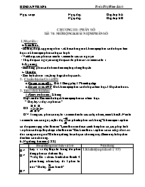 Giáo án môn Số học Lớp 6 - Tiết 69: Mở rộng khái niệm phân số - Trần Thị Giao Linh
