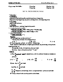 Giáo án môn Số học Lớp 6 - Tiết 70: Phân số bằng nhau - Năm học 2010-2011 - Trần Thị Giao Linh