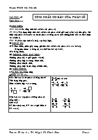 Giáo án môn Số học Lớp 6 - Tiết 71: Tính chất cơ bản của phân số - Huỳnh Thị Thanh Loan