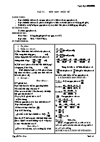 Giáo án môn Số học Lớp 6 - Tiết 72: Rút gọn phân số - Năm học 2005-2006 - Nguyễn Văn Cao
