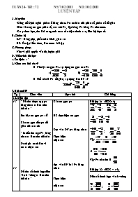 Giáo án môn Số học Lớp 6 - Tiết 73: Luyện tập