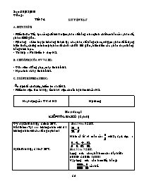 Giáo án môn Số học Lớp 6 - Tiết 74 đến 76 - N