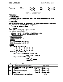 Giáo án môn Số học Lớp 6 - Tiết 74: Luyện tập