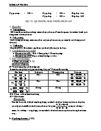 Giáo án môn Số học Lớp 6 - Tiết 75: Quy đồng mẫu nhiều phân số - Năm học 2010-2011 - Trần Thị Giao Linh