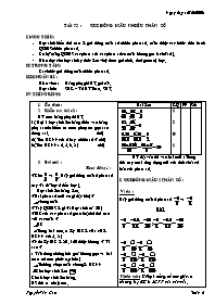 Giáo án môn Số học Lớp 6 - Tiết 75: Quy đồng mẫu nhiều phân số - Năm học 2005-2006 - Nguyễn Văn Cao