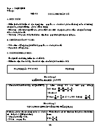 Giáo án môn Số học Lớp 6 - Tiết 77 đến 82 - Năm học 2009-2010 (bản 2 cột)