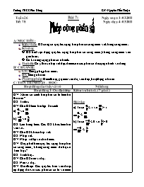 Giáo án môn Số học Lớp 6 - Tiết 78, Bài 7: Ph