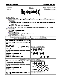 Giáo án môn Số học Lớp 6 - Tiết 79, Bài 7: Phép cộng phân số (tiếp theo) - Năm học 2010-2011 - Nguyễn Tiến Thuận