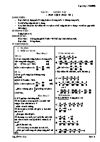 Giáo án môn Số học Lớp 6 - Tiết 79: Luyện tập (Phép cộng phân số) - Năm học 2005-2006 - Nguyễn Văn Cao