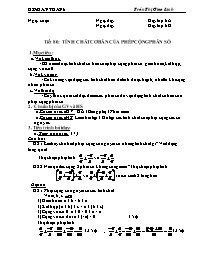 Giáo án môn Số học Lớp 6 - Tiết 80: Tính chất cơ bản của phép cộng phân số - Năm học 2010-2011 - Trần Thị Giao Linh
