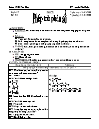 Giáo án môn Số học Lớp 6 - Tiết 82, Bài 9: Ph
