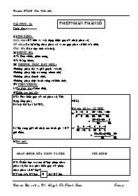Giáo án môn Số học Lớp 6 - Tiết 84: Phép nhân phân số - Huỳnh Thị Thanh Loan