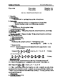 Giáo án môn Số học Lớp 6 - Tiết 84: Phép nhân phân số - Năm học 2010-2011 - Trần Thị Giao Linh
