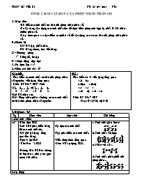 Giáo án môn Số học Lớp 6 - Tiết 85: Tính chất